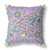 20" X 20" Purple And Yellow Bird Blown Seam Floral Indoor Outdoor Throw Pillow