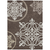 5' X 8' Chocolate Beige And Ivory Floral Medallion Washable Indoor Outdoor Area Rug