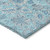 3' X 5' Aqua Blue And Silver Floral Washable Indoor Outdoor Area Rug