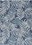 5' X 7' Navy Blue Sky Blue And Ivory Palm Leaf Indoor Outdoor Area Rug
