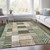 5' X 8' Olive Green Beige And Ivory Geometric Washable Indoor Outdoor Area Rug