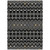 5' X 8' Black Ivory And Blue Geometric Washable Indoor Outdoor Area Rug