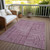 3' X 5' Eggplant And Ivory Geometric Washable Indoor Outdoor Area Rug - 608219113858