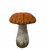 15" Orange And White Polyresin Mushroom Outdoor Statue