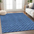 3' X 5' Blue And Ivory Geometric Washable Indoor Outdoor Area Rug Transitional Style - Blue, Ivory Color
