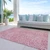 3' X 5' Blush And Ivory Abstract Washable Indoor Outdoor Area Rug Transitional Style - Blush, Ivory Color