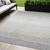 5' X 8' Silver Gray And Beige Striped Washable Indoor Outdoor Area Rug