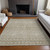 3' X 5' Taupe Green And Ivory Tribal Washable Indoor Outdoor Area Rug