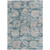 3' X 5' Teal Blue And Sky Blue Floral Washable Indoor Outdoor Area Rug