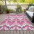 3' X 5' Pink Mauve And Orange Ikat Washable Indoor Outdoor Area Rug
