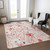5' X 8' Salmon And Coral Floral Washable Indoor Outdoor Area Rug