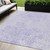 5' X 8' Lilac Purple And Ivory Floral Washable Indoor Outdoor Area Rug