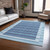 5' X 8' Sky Blue And Denim Blue Striped Washable Indoor Outdoor Area Rug Transitional Style - Sky Blue, Denim Blue Color