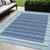 5' X 8' Sky Blue And Denim Blue Striped Washable Indoor Outdoor Area Rug Transitional Style - Sky Blue, Denim Blue Color