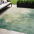 5' X 8' Green And Ivory Abstract Washable Indoor Outdoor Area Rug Transitional Style - Green, Ivory Color