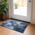 2' X 3' Gray and Blue Abstract Washable Non Skid Indoor Outdoor Area Rug