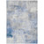 3' X 5' Denim Blue Gray And Ivory Abstract Washable Indoor Outdoor Area Rug