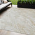 5' X 8' Ivory Beige And Tan Abstract Washable Indoor Outdoor Area Rug