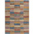 5' X 8' Beige Blue And Gold Striped Washable Indoor Outdoor Area Rug