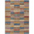5' X 8' Beige Blue And Gold Striped Washable Indoor Outdoor Area Rug