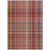 3' X 5' Red Orange and Brown Plaid Washable Non Skid Indoor Outdoor Area Rug