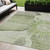 5' X 8' Artichoke Green And Gray Floral Washable Indoor Outdoor Area Rug
