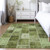3' X 5' Olive Green And Artichoke Green Patchwork Washable Indoor Outdoor Area Rug Transitional Style - Olive Green, Artichoke Green Color