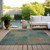 5' X 8' Teal Blue Brown And Taupe Abstract Washable Indoor Outdoor Area Rug