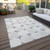 3' X 5' Lavender Beige And Ivory Abstract Washable Indoor Outdoor Area Rug
