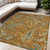 5' X 8' Orange Paisley Washable Non Skid Indoor Outdoor Area Rug