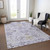 3' X 5' Lavender Purple And Gray Floral Washable Indoor Outdoor Area Rug - Lavender, Purple, Gray