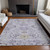 3' X 5' Lavender Purple And Gray Floral Washable Indoor Outdoor Area Rug - Lavender, Purple, Gray