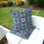 Set of Two 16" X 16" Blue and White Blown Seam Floral Indoor Outdoor Throw Pillow - 606114817628