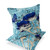 Set of Two 16" X 16" Blue and Gray Butterfly Blown Seam Floral Indoor Outdoor Throw Pillow