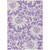 5' X 8' Purple and Ivory Floral Washable Non Skid Indoor Outdoor Area Rug
