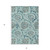 5' X 8' Teal Blue Gray And Aqua Floral Washable Indoor Outdoor Area Rug