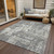 3' X 5' Gray And Ivory Abstract Washable Indoor Outdoor Area Rug Transitional Style - Gray, Ivory Color