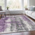 5' X 8' Purple And Ivory Abstract Washable Indoor Outdoor Area Rug - Purple, Ivory
