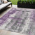 5' X 8' Purple And Ivory Abstract Washable Indoor Outdoor Area Rug - Purple, Ivory