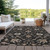 3' X 5' Black Brown And Ivory Floral Washable Indoor Outdoor Area Rug