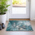 2' X 3' Teal Abstract Washable Non Skid Indoor Outdoor Area Rug - Teal Blue
