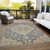 5' X 8' Charcoal Gray And Brown Oriental Washable Indoor Outdoor Area Rug
