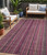 5' X 8' Pink Mauve And Blush Striped Washable Indoor Outdoor Area Rug