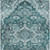 5' X 8' Teal Blue Gray And Charcoal Oriental Washable Indoor Outdoor Area Rug