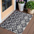 3' X 5' Black And Ivory Geometric Washable Indoor Outdoor Area Rug Transitional Style - Black, Ivory Color