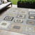 5' X 8' Gray Charcoal And Beige Geometric Washable Indoor Outdoor Area Rug