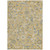 3' X 5' Wheat Blue And Ivory Floral Washable Indoor Outdoor Area Rug