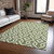 5' X 8' Olive Green And Ivory Geometric Washable Indoor Outdoor Area Rug - Olive Green, Ivory