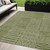 5' X 8' Olive Green And Beige Geometric Washable Indoor Outdoor Area Rug