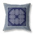 26" X 26" Indigo And Green Blown Seam Damask Indoor Outdoor Throw Pillow